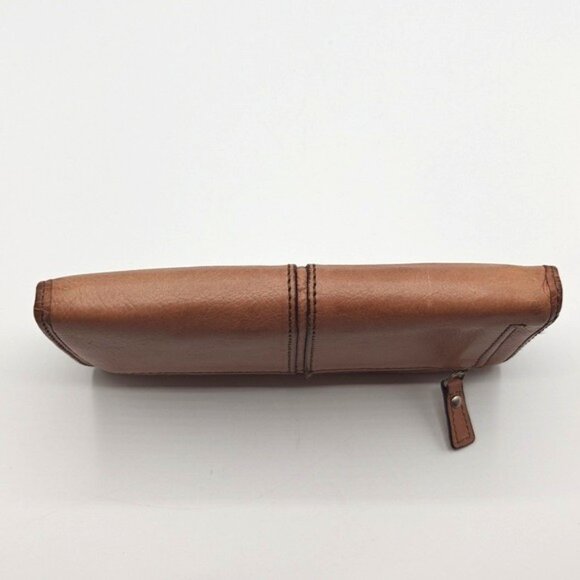 Fossil Maddox Continental Wallet Tan Leather Zip Around - Picture 7 of 8